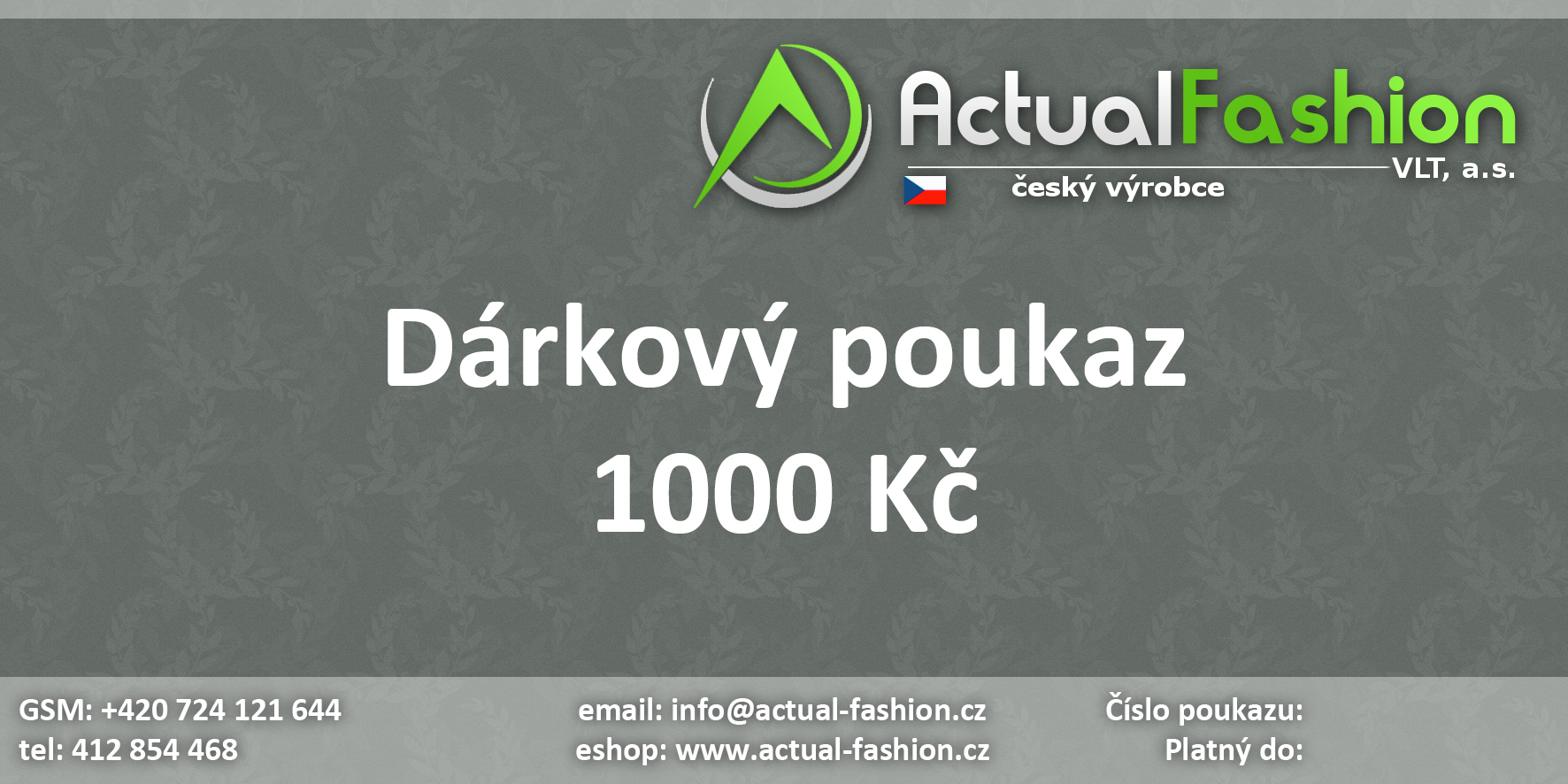 DÁRKOVÝ POUKAZ v hodnotě 1000 Kč