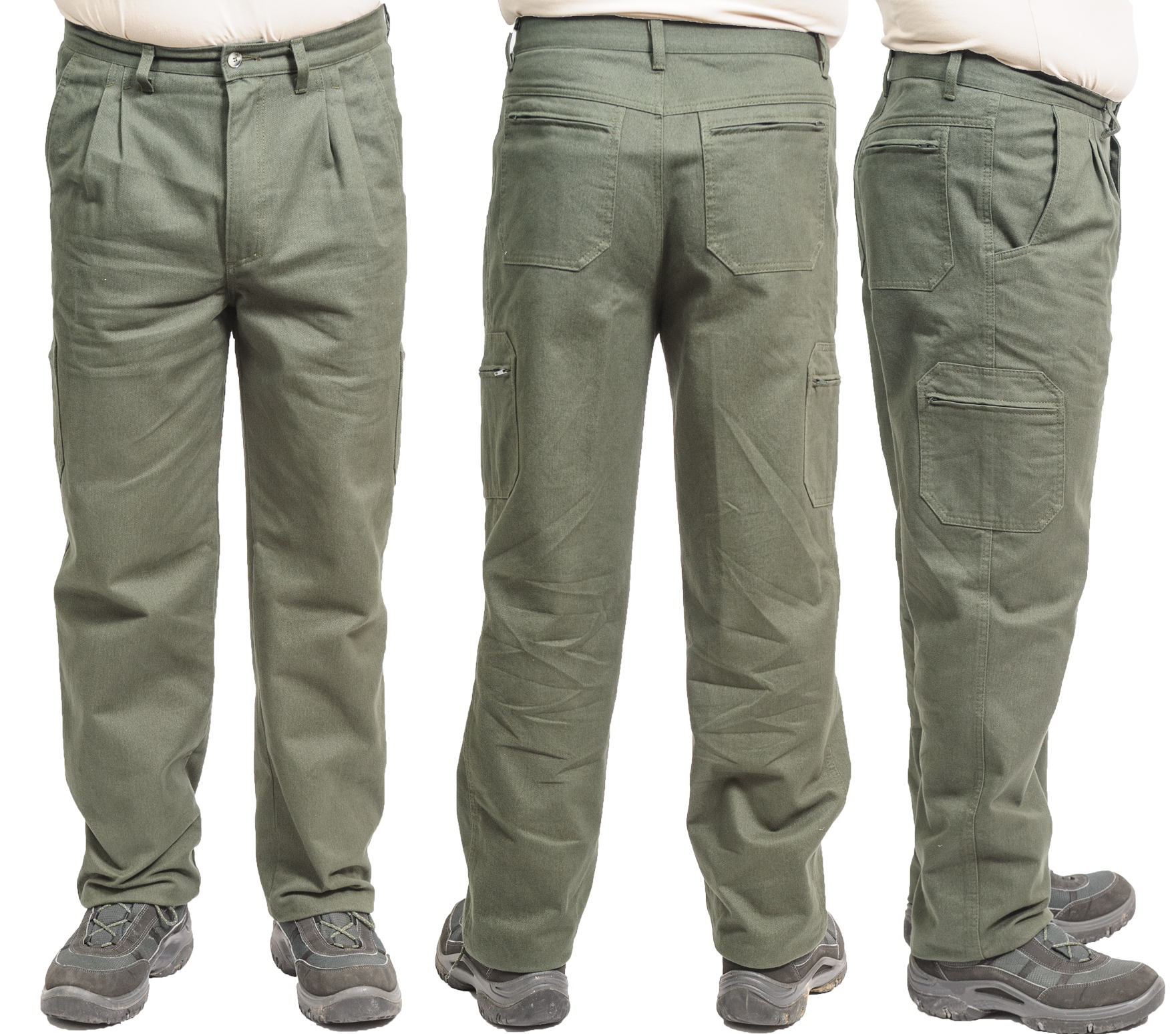 Actual Fashion, Myslivecké kalhoty pevné kapsáčové, zelená, 64